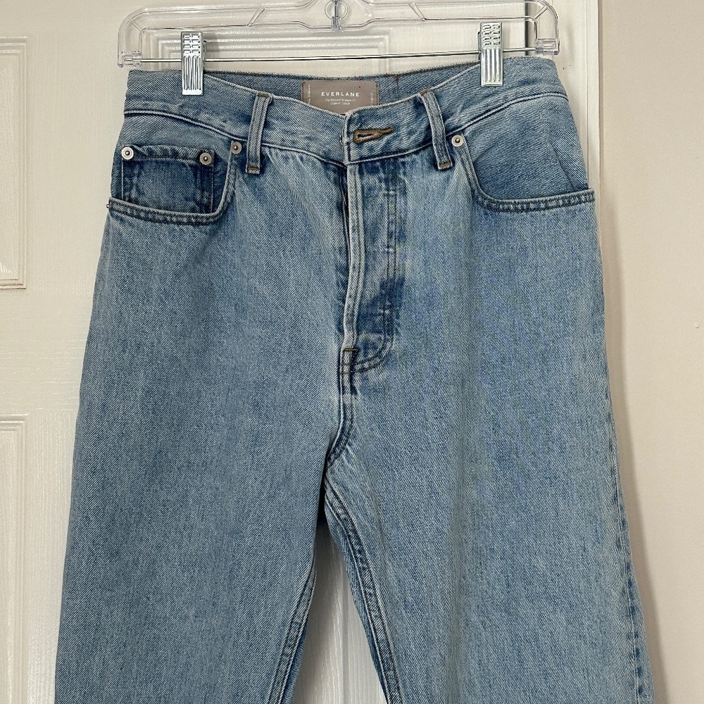 Women's Everlane Light Wash The Relaxed Straight Fit Organic Cotton Jeans 27 Reg - Picture 2 of 8